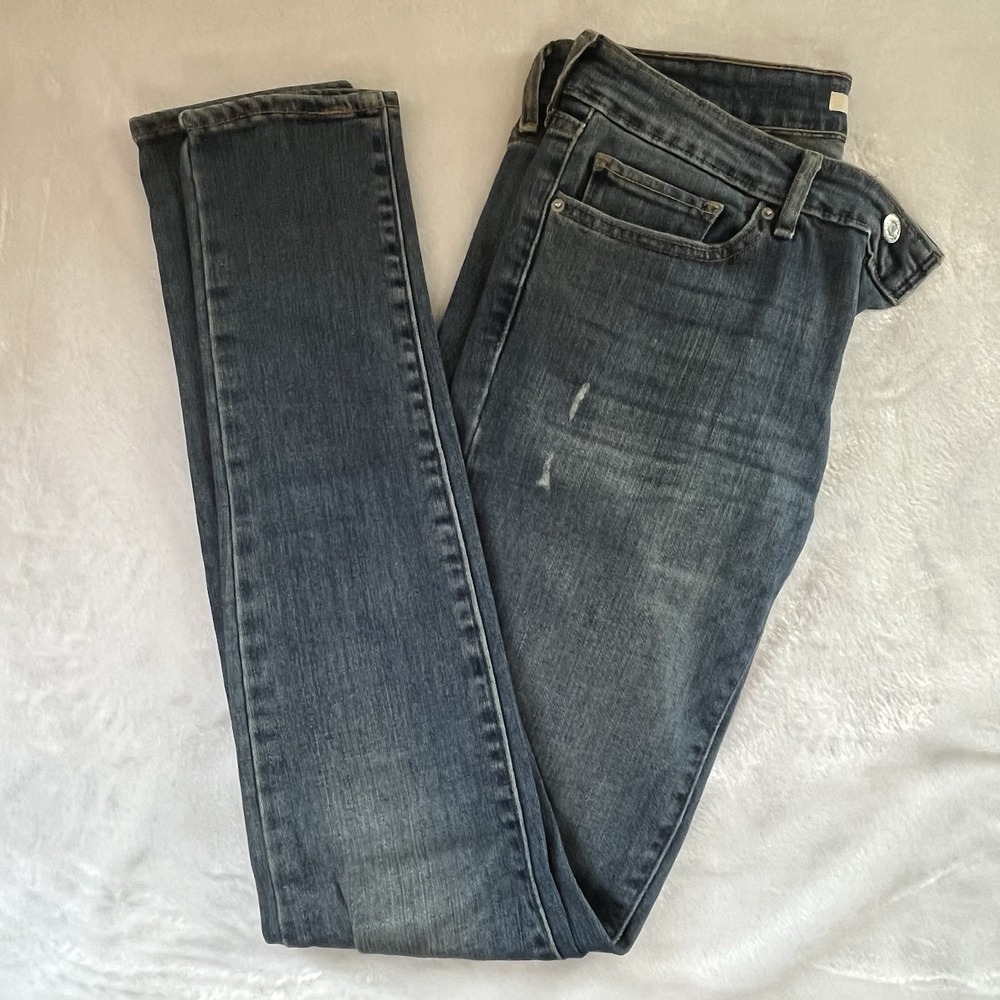 Levi's 711 Skinny Distressed Jeans Women's 27 x 30 Medium Wash Stretch Denim